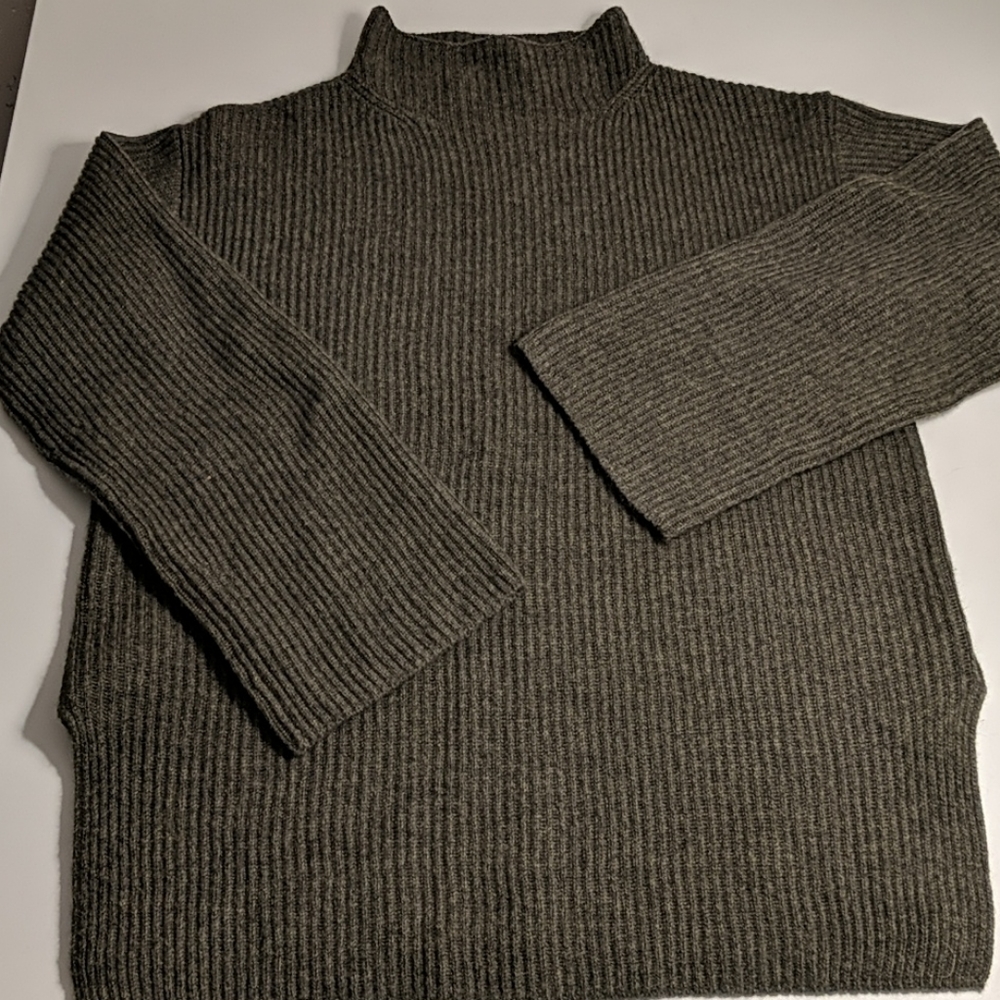 Everlane Cashmere Rib Mockneck in Loden - Size S
